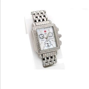 #2 of 2 MICHELE DECO CHRONOGRAPH LADIES WRIST WATCH DIAMOND BEZEL